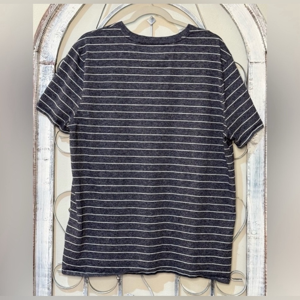 Banana Republic Notched-neck Quick Dry Striped Shortsleeved Tee #1324 - Picture 2 of 2